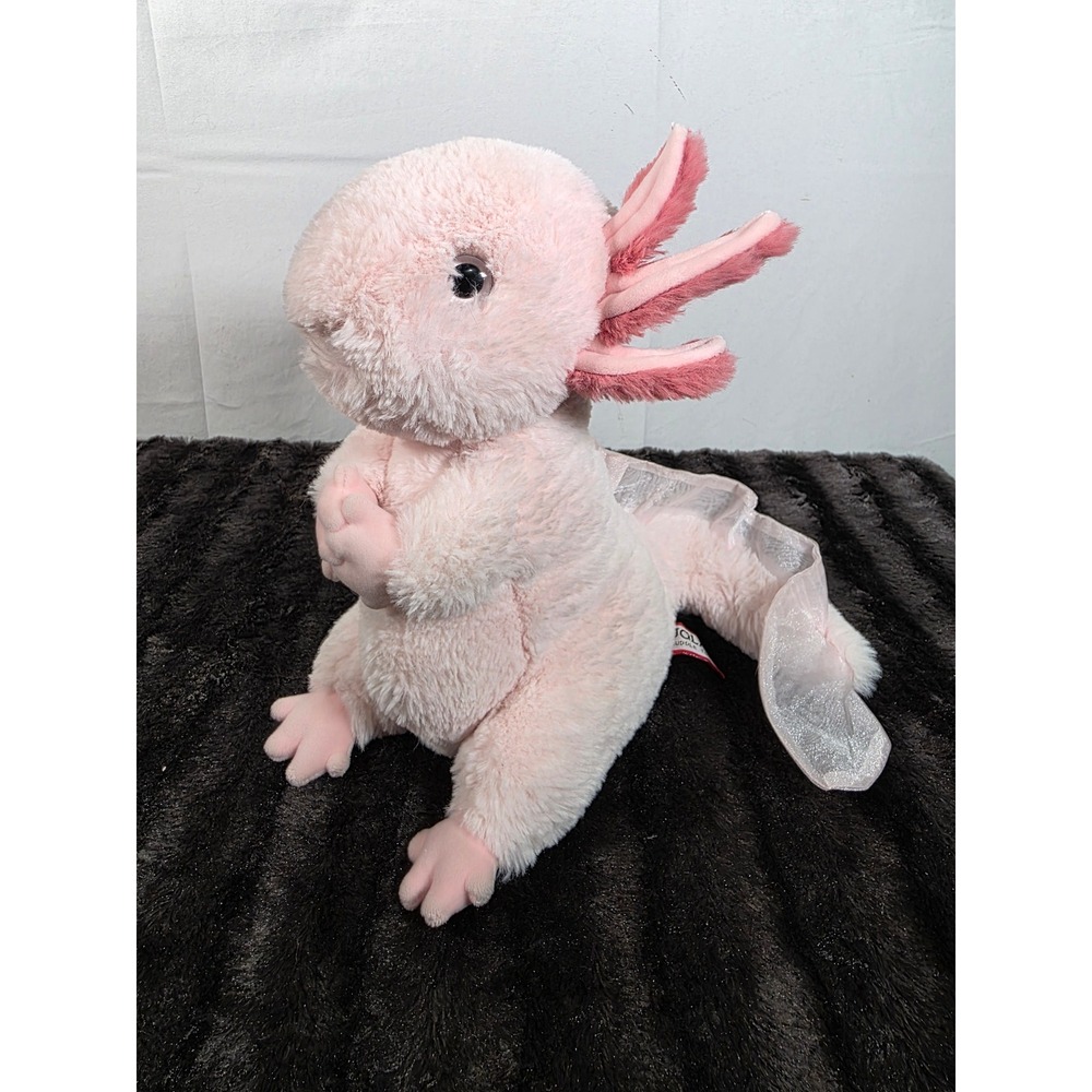 Douglas Louisa Axolotl Pink Salamander Plush Stuffed Animal 4655 Iridescent Fin